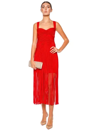 Darby Macramé Fringe Midi Dress