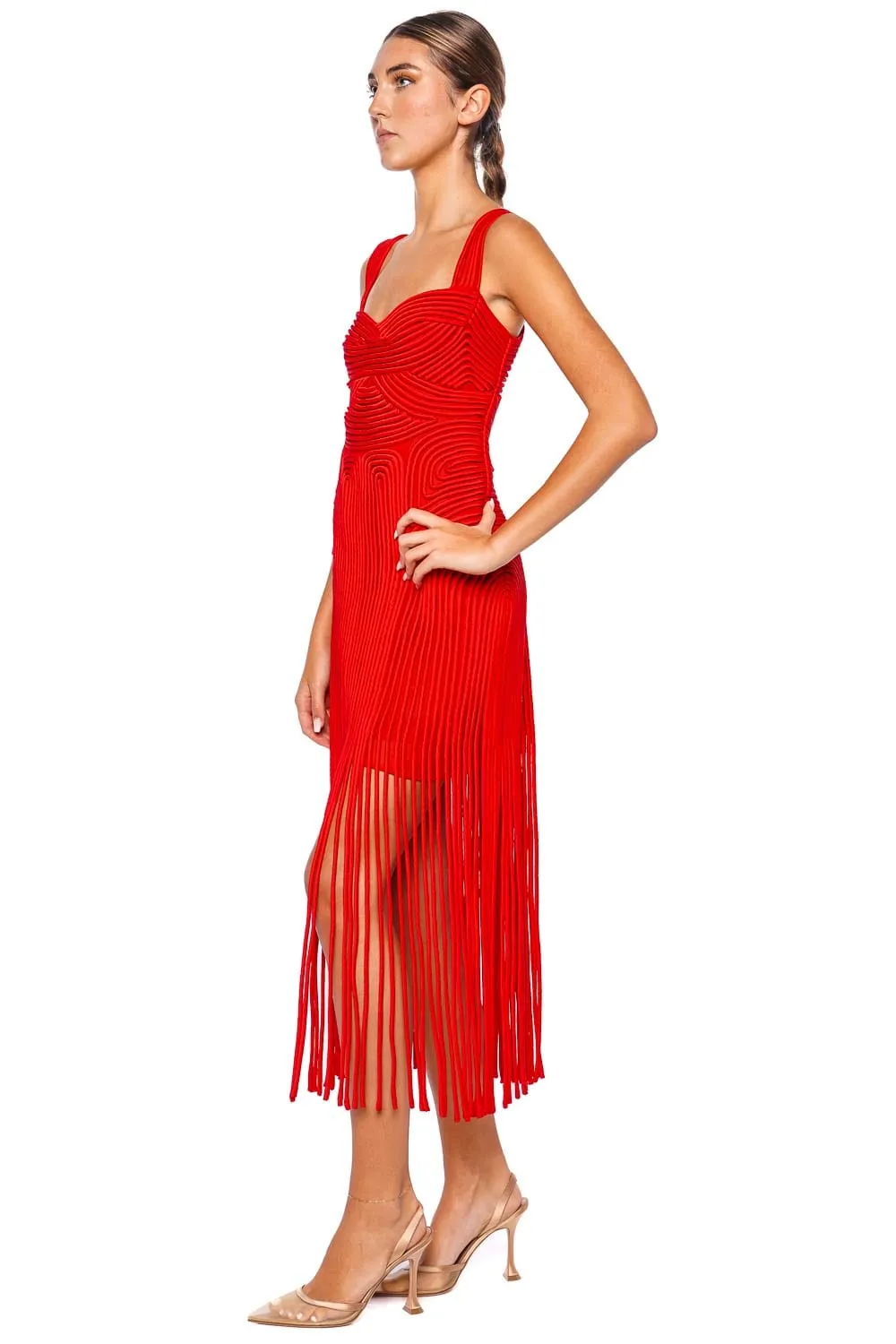 Darby Macramé Fringe Midi Dress