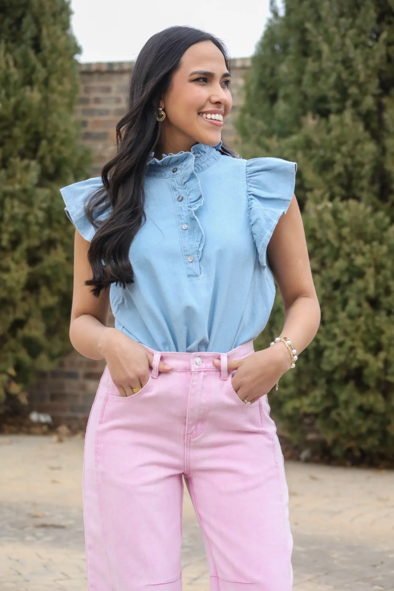 Denim Darling Ruffle Top
