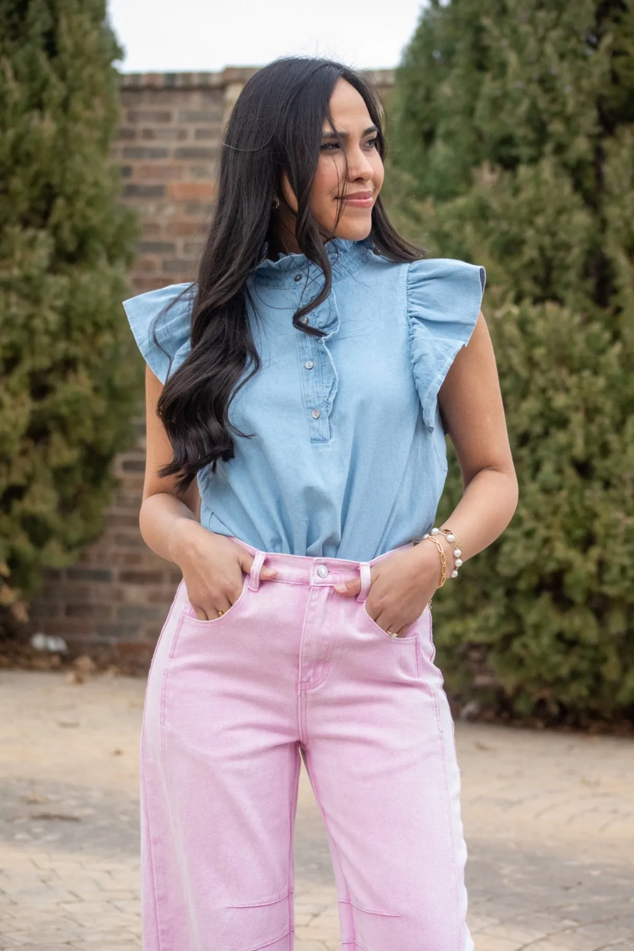 Denim Darling Ruffle Top