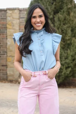 Denim Darling Ruffle Top