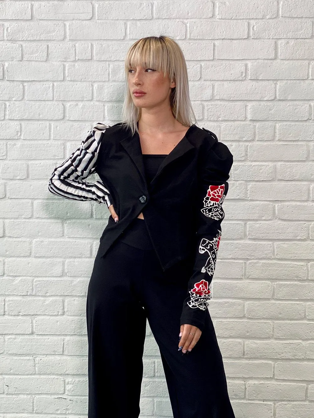 Detail Blazer Jacket - Retro Roses