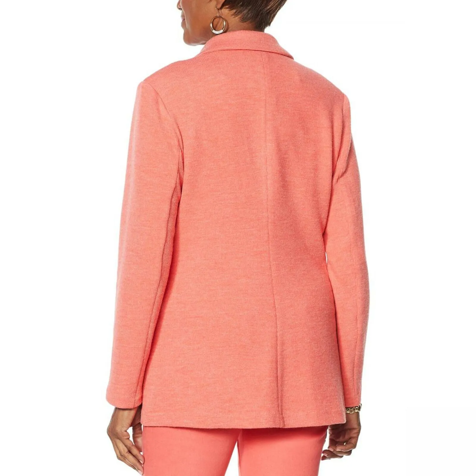 DG2 by Diane Gilman Women's Heathered Double Knit Blazer Jacket