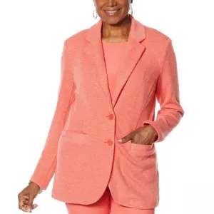 DG2 by Diane Gilman Women's Heathered Double Knit Blazer Jacket