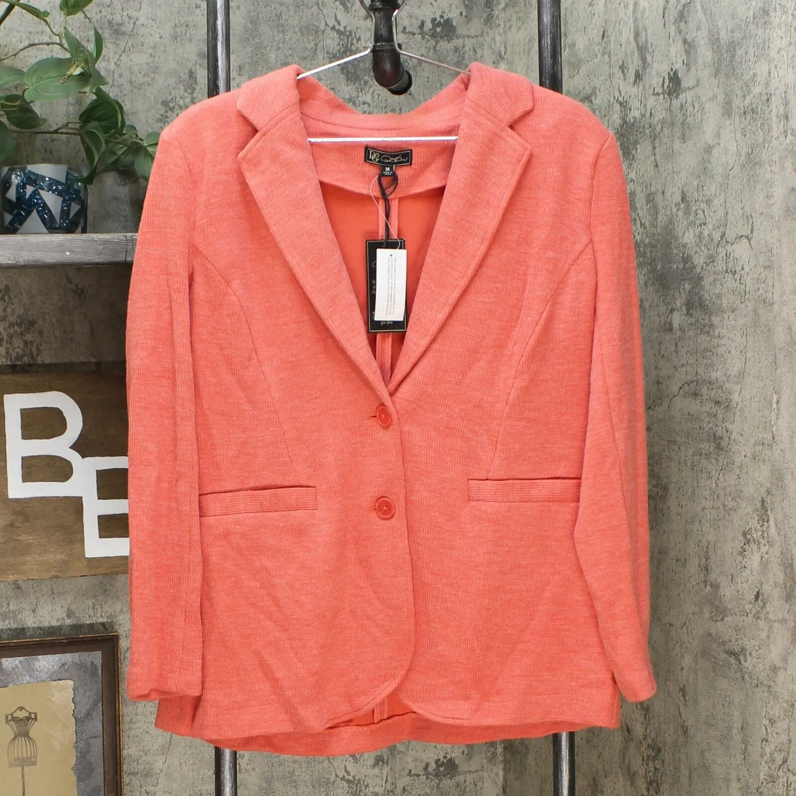DG2 by Diane Gilman Women's Heathered Double Knit Blazer Jacket