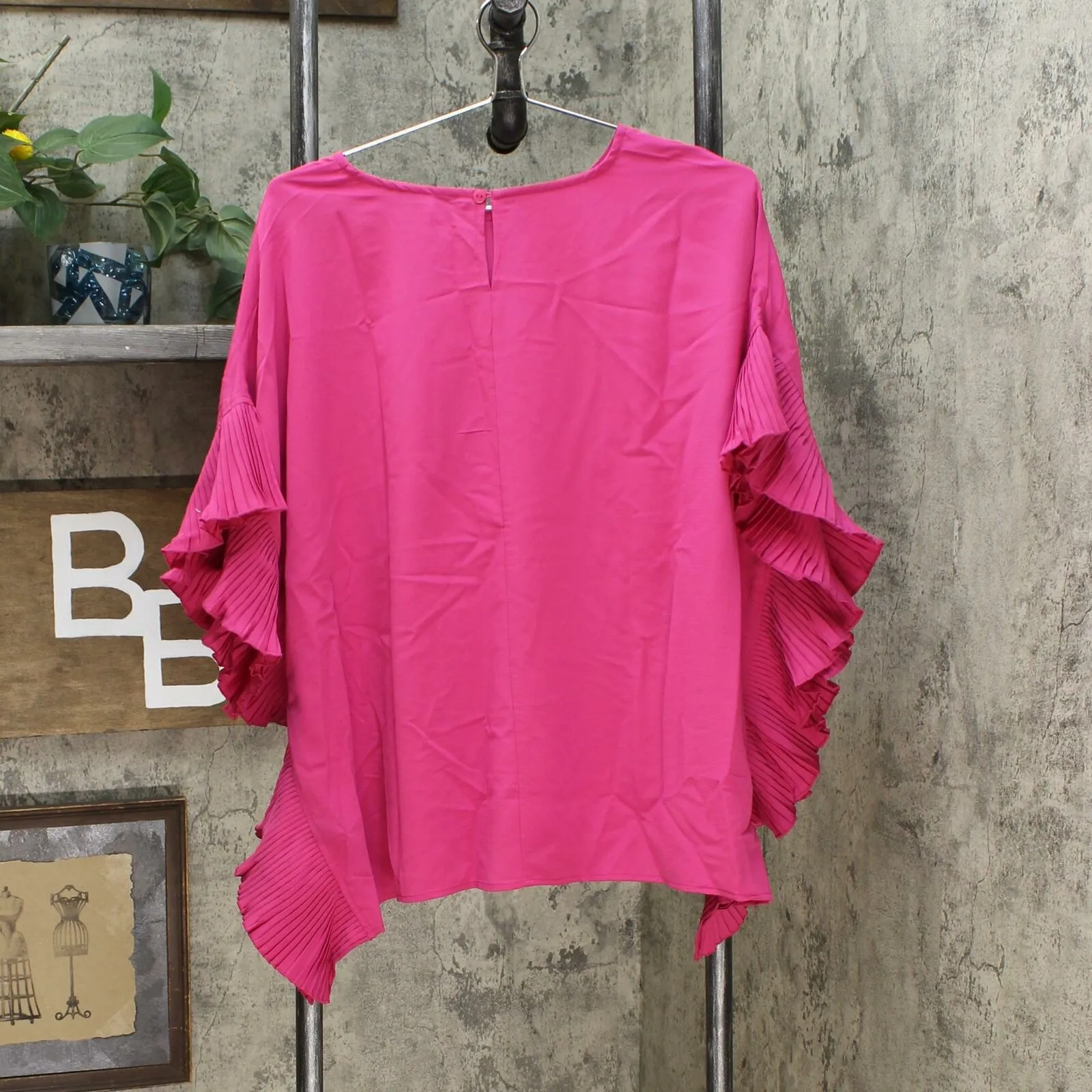 DG2 by Diane Gilman Women's Pleated Poncho Blouse