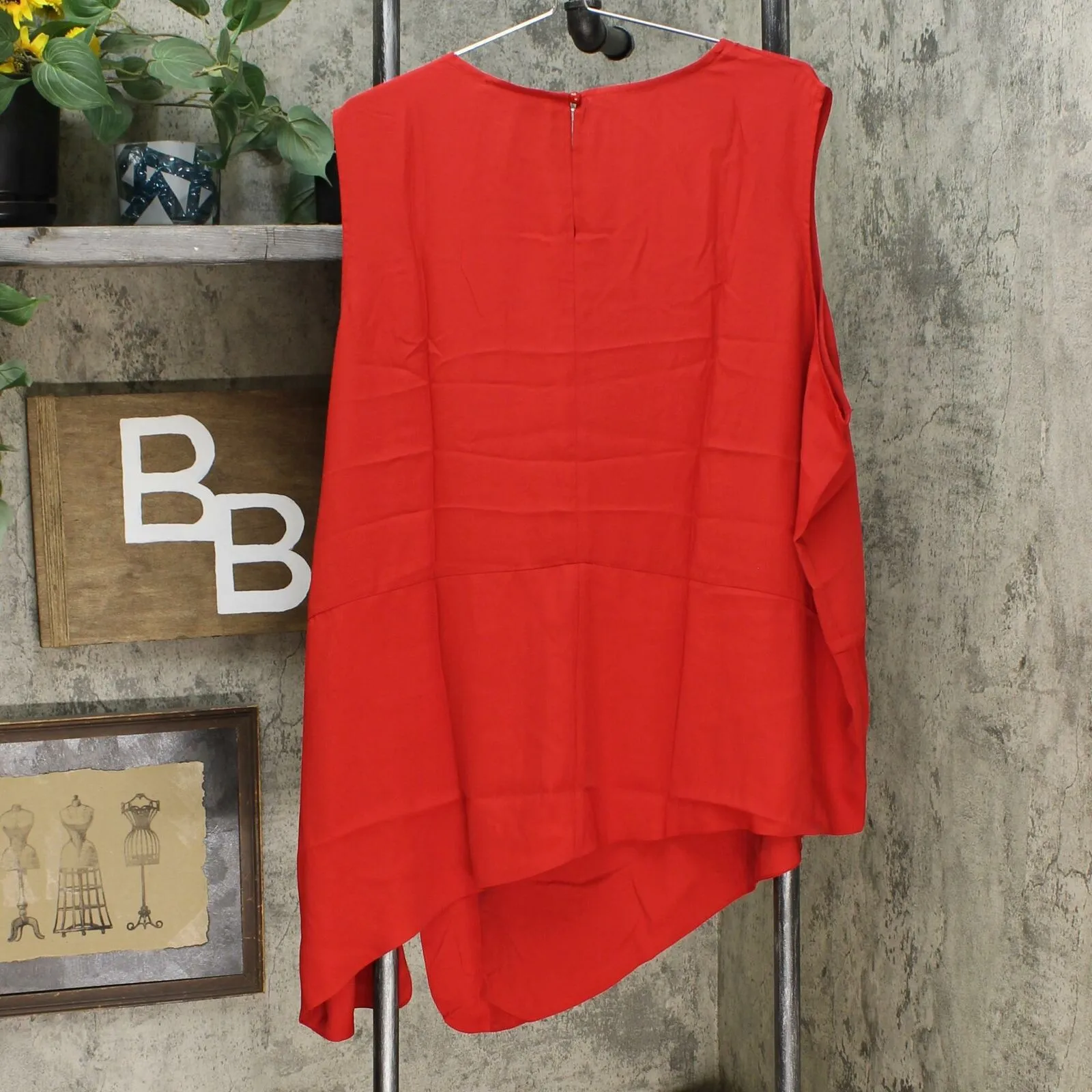 DG2 by Diane Gilman Women's Plus Size Asymmetric Sleeveless Blouse