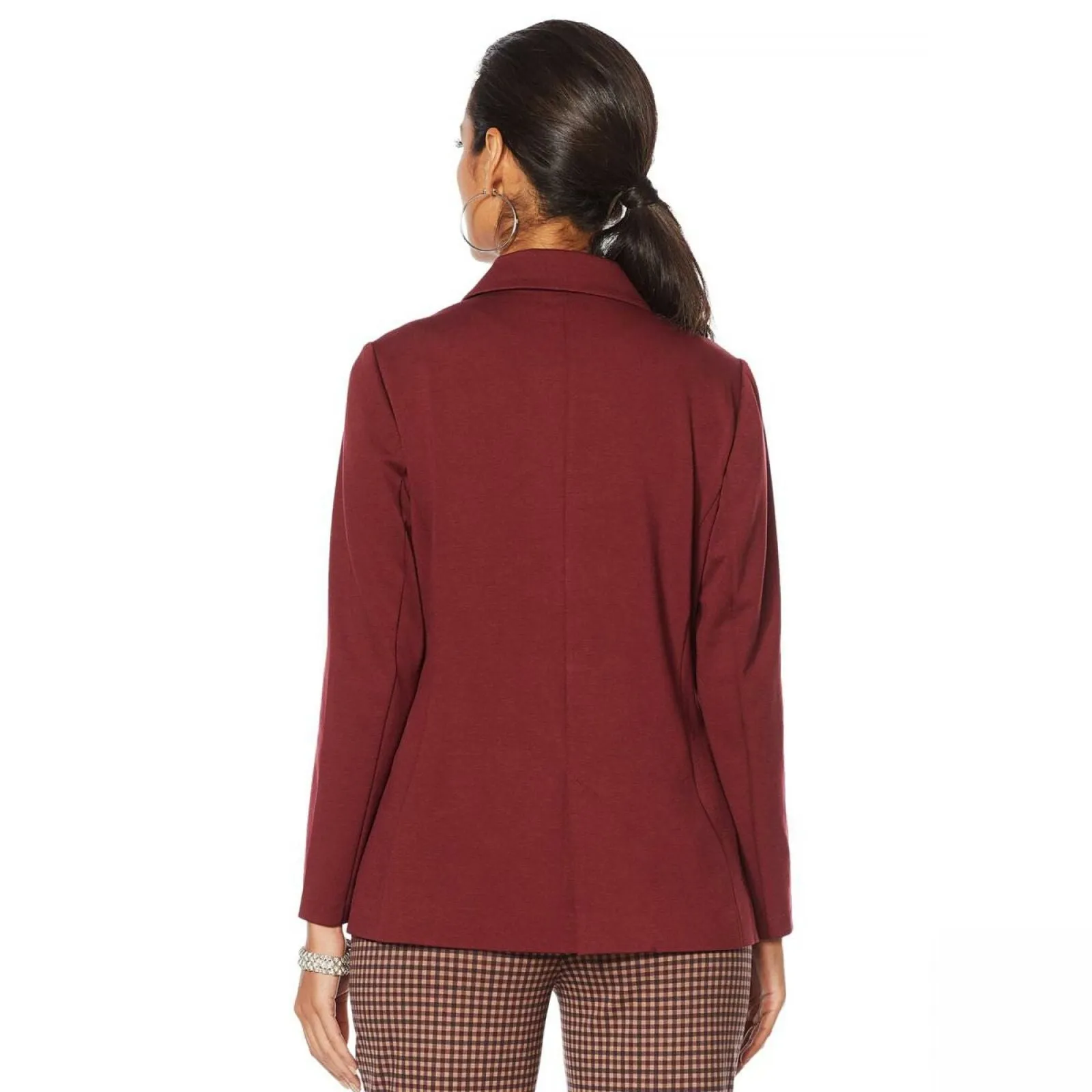 DG2 by Diane Gilman Women's Plus Size Ponte Knit Boyfriend Blazer Jacket