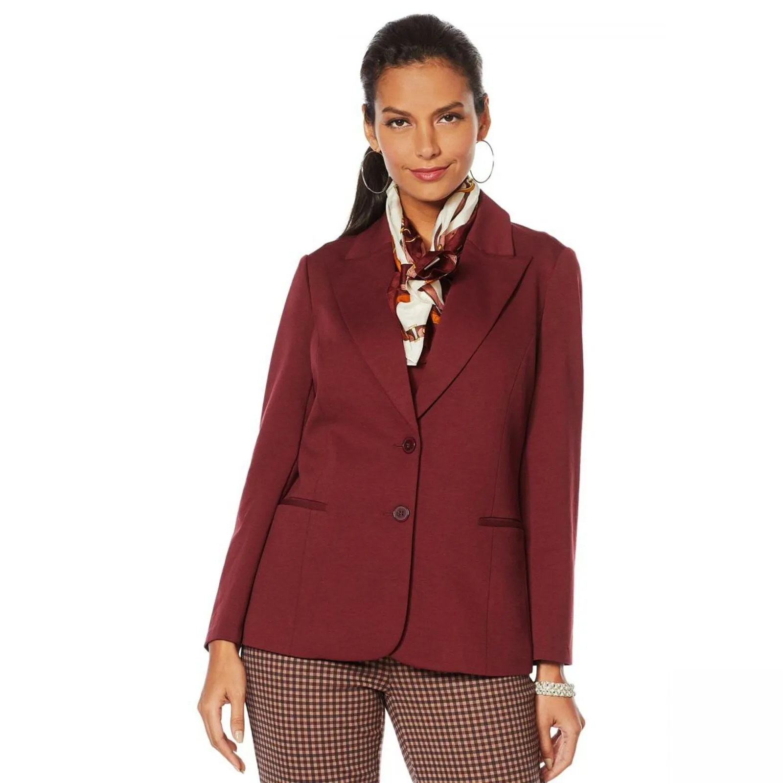 DG2 by Diane Gilman Women's Plus Size Ponte Knit Boyfriend Blazer Jacket