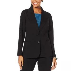 DG2 by Diane Gilman Women's Ponte Knit Boyfriend Blazer