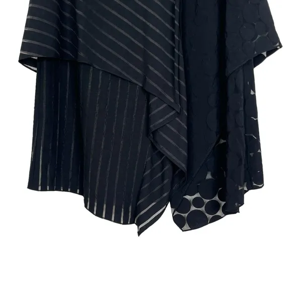 Diane Von Furstenberg DVF Front Ruffle Circles &amp; Stripes Layered Midi Skirt