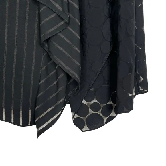 Diane Von Furstenberg DVF Front Ruffle Circles &amp; Stripes Layered Midi Skirt