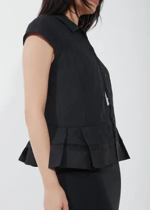 Dior Vintage Black Peplum Top - 6