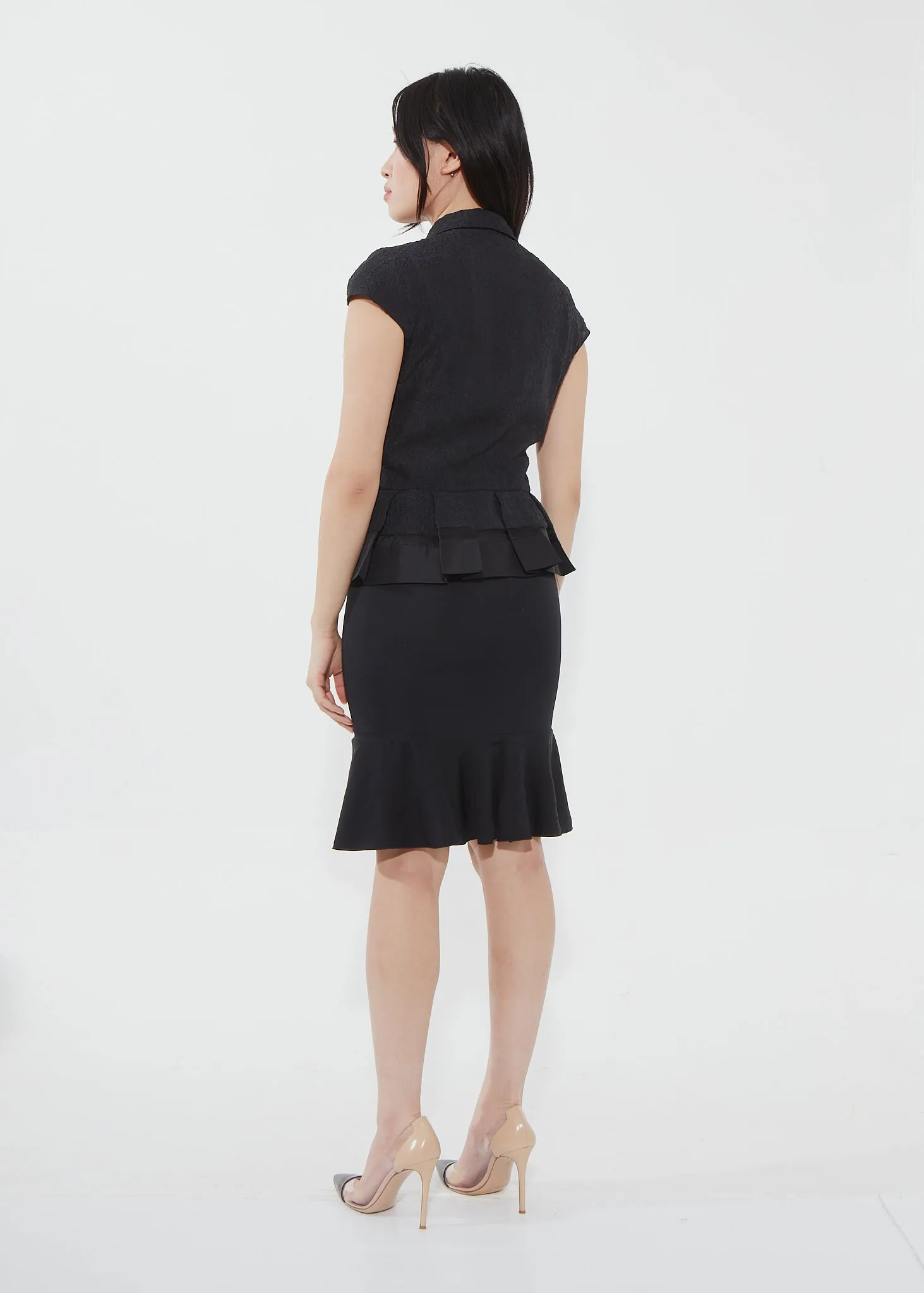 Dior Vintage Black Peplum Top - 6