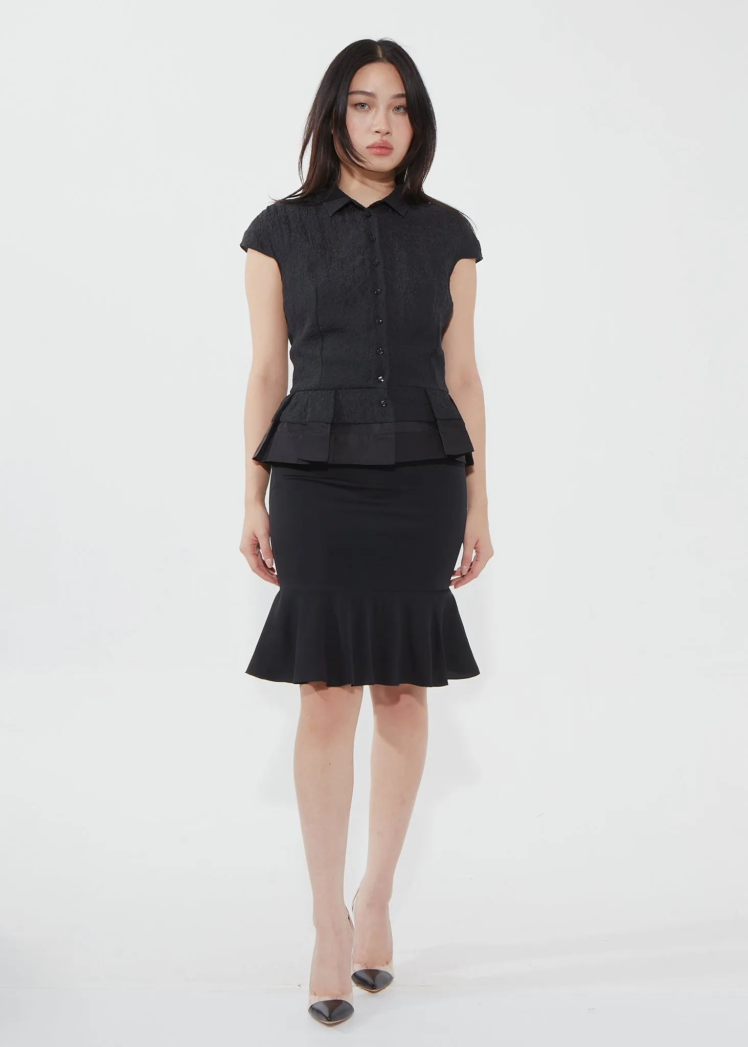 Dior Vintage Black Peplum Top - 6