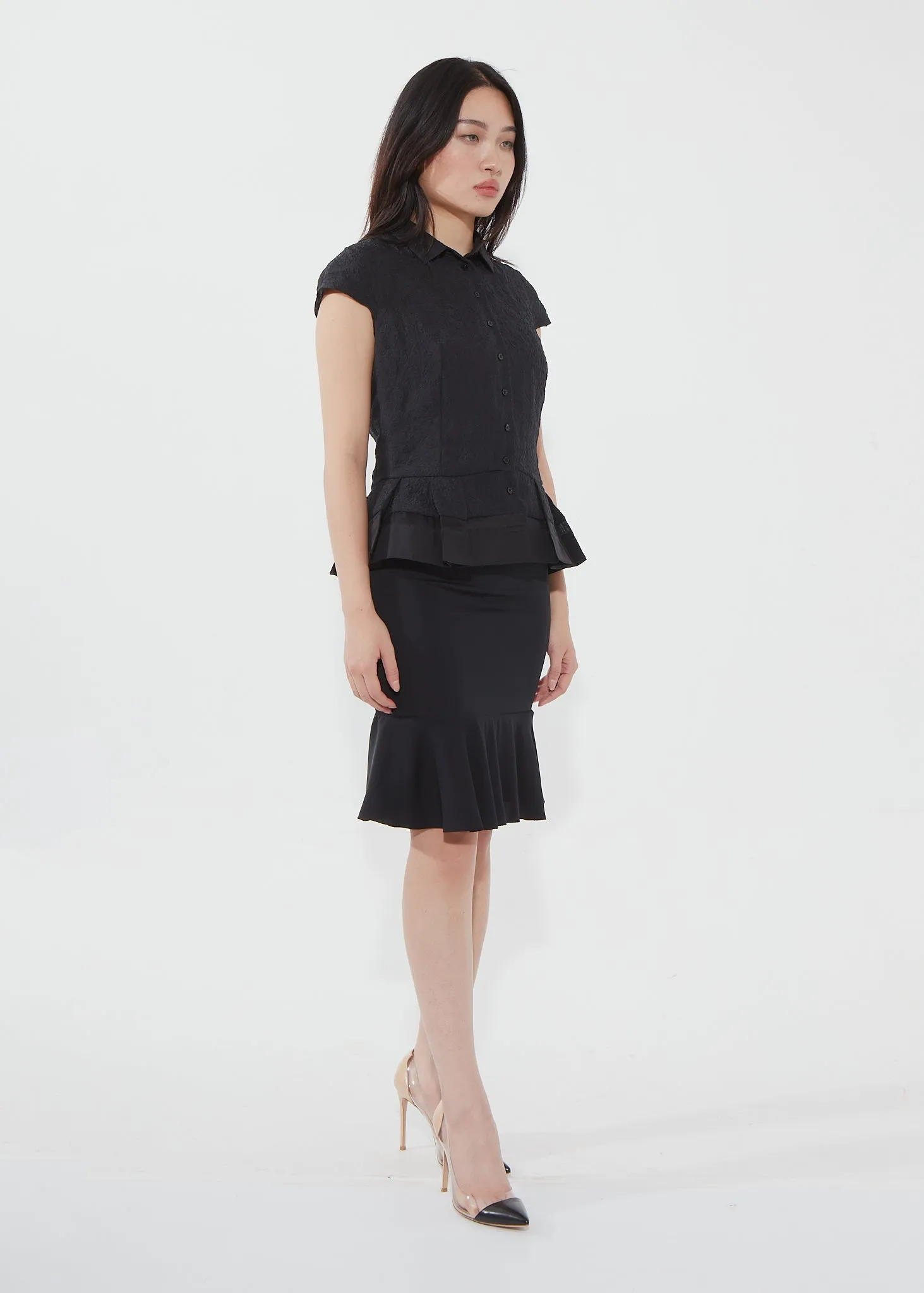 Dior Vintage Black Peplum Top - 6