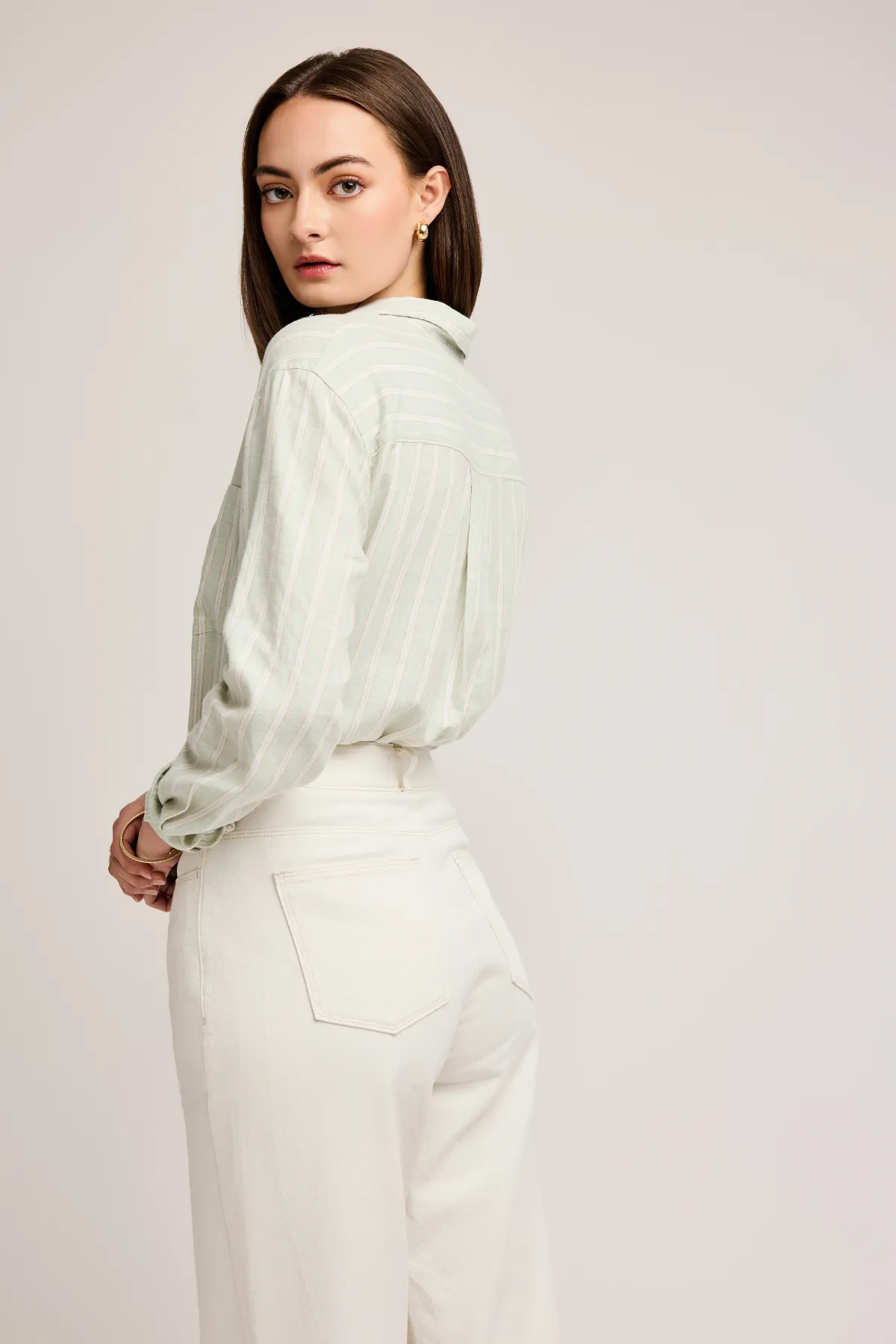 Dominique Striped Button Up Shirt by Gentle Fawn