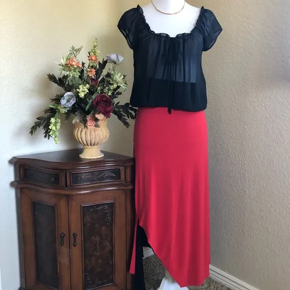Donna Karan Pull On Reversible Shark Bite Skirt