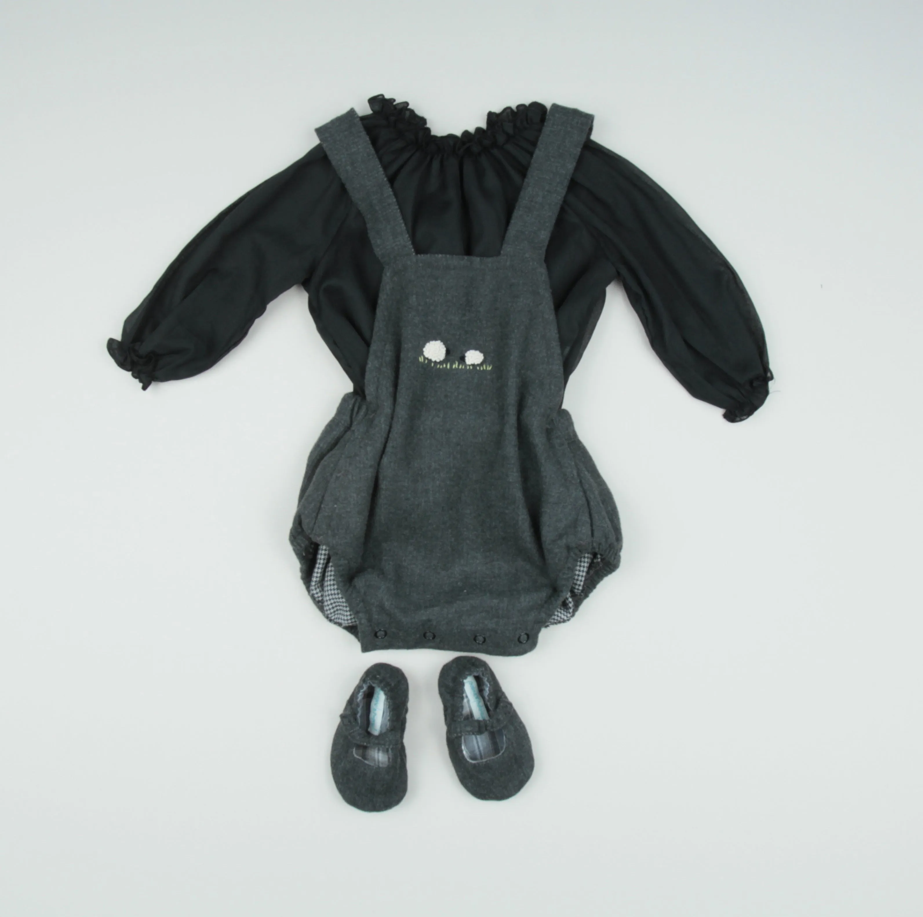 Double layered Voile Blouse, Black