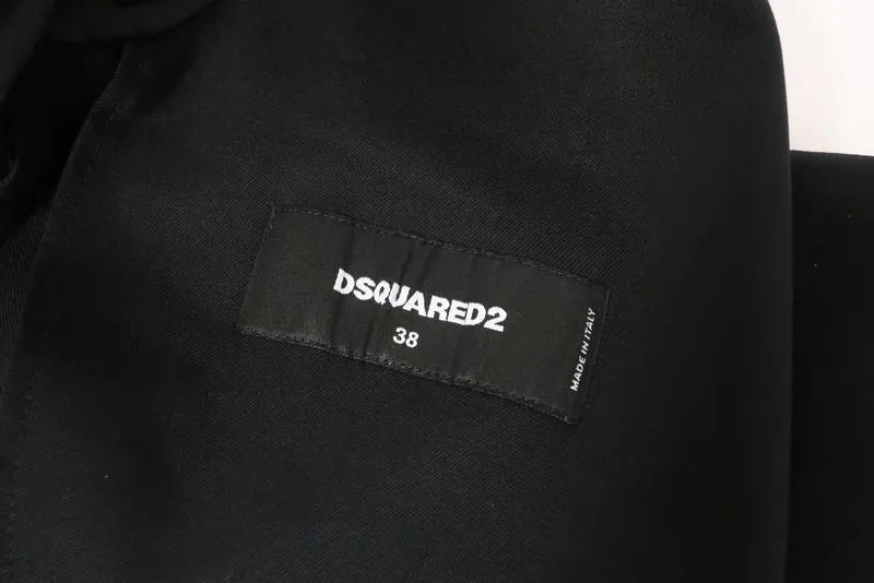 Dsquared2 Blazer Black Stretch Wool Size 38 Two Button Jacket