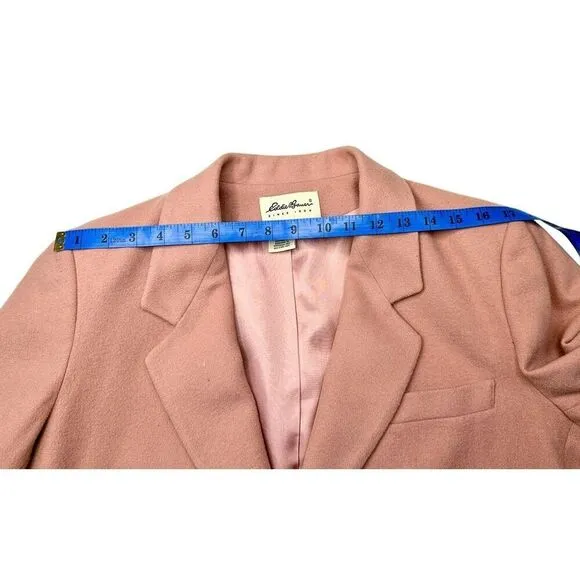 Eddie Bauer 100% Wool Blazer Double Button Close Pink Lined Women’s Size Medium