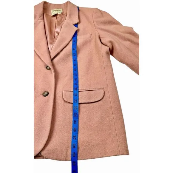 Eddie Bauer 100% Wool Blazer Double Button Close Pink Lined Women’s Size Medium