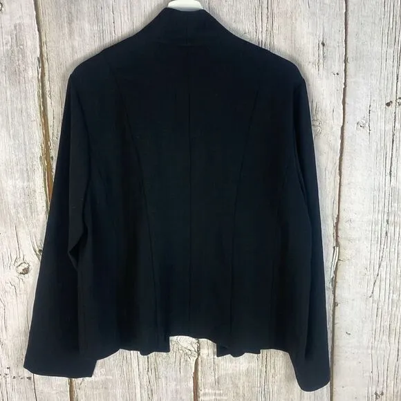 Eileen Fisher Dottie Luck Merino Wool Open Cardigan Blazer Size Large   Clt