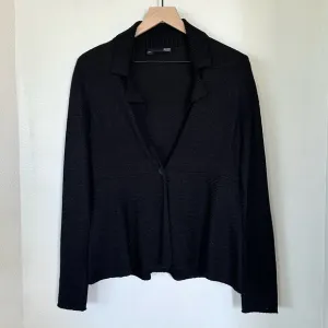 EILEEN FISHER S Silk Blend One Button Textured Cardigan Sweater Blazer in Black