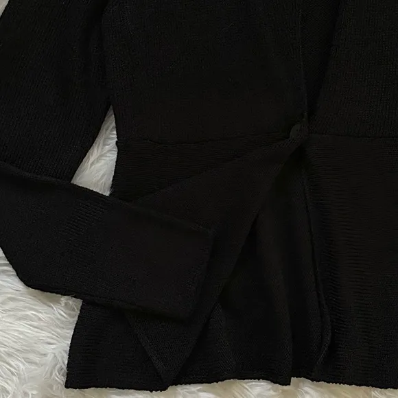 EILEEN FISHER S Silk Blend One Button Textured Cardigan Sweater Blazer in Black