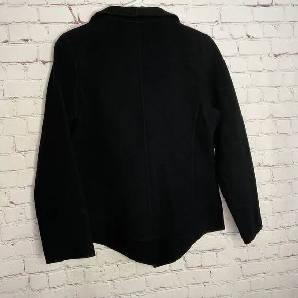 EILEEN FISHER Cardigan Small Petite SP Women’s Open Blazer Draped Wool Cashmere