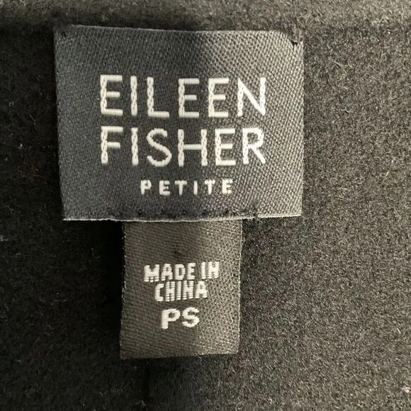 EILEEN FISHER Cardigan Small Petite SP Women’s Open Blazer Draped Wool Cashmere
