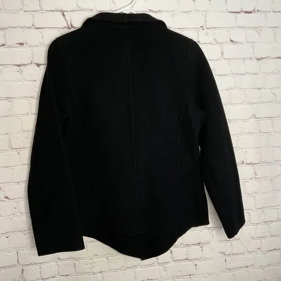 EILEEN FISHER Cardigan Small Petite SP Women’s Open Blazer Draped Wool Cashmere
