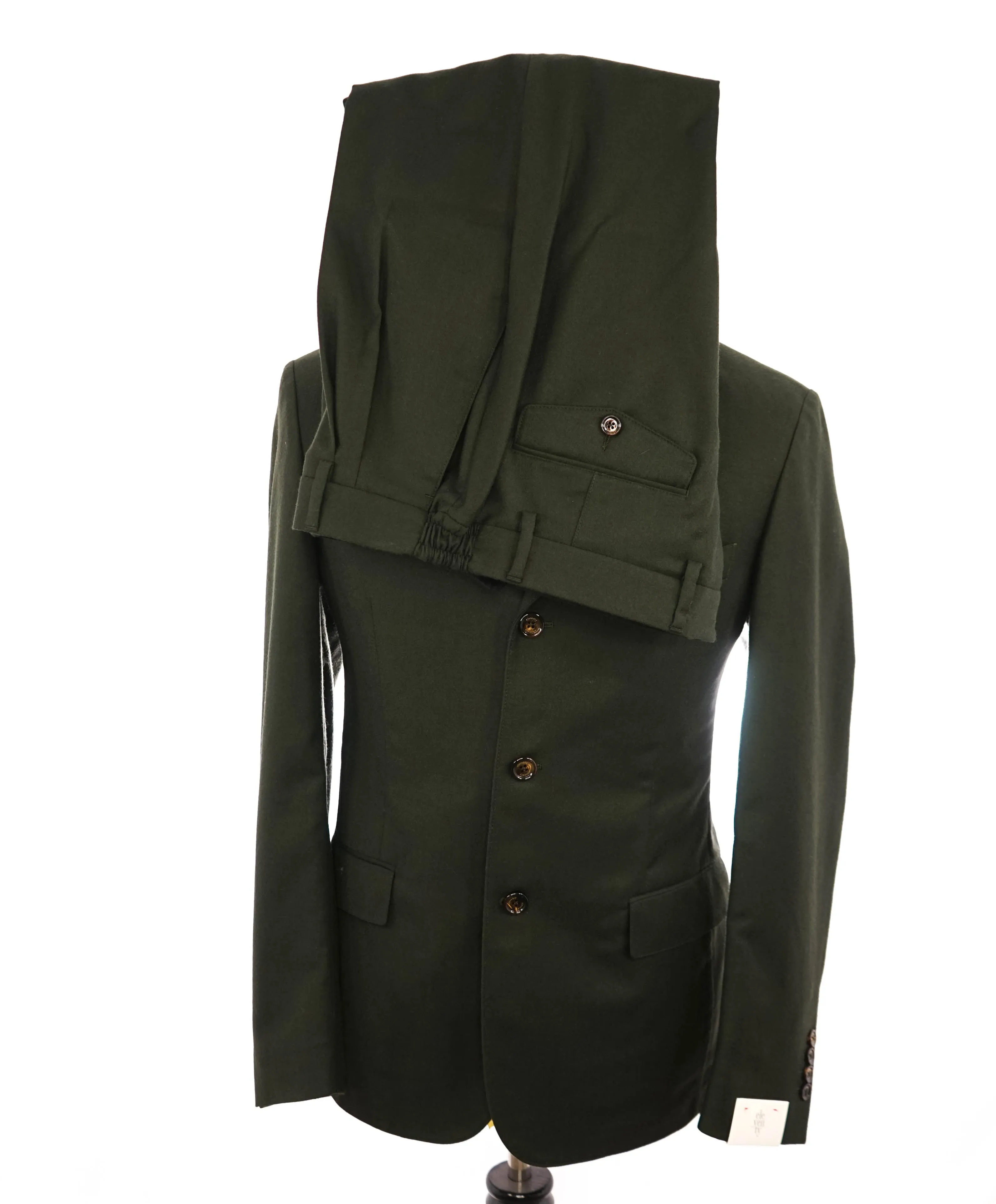 ELEVENTY - Flannel Green Coat / Suit Military Jacket Wool Suit - 40 US (50EU)