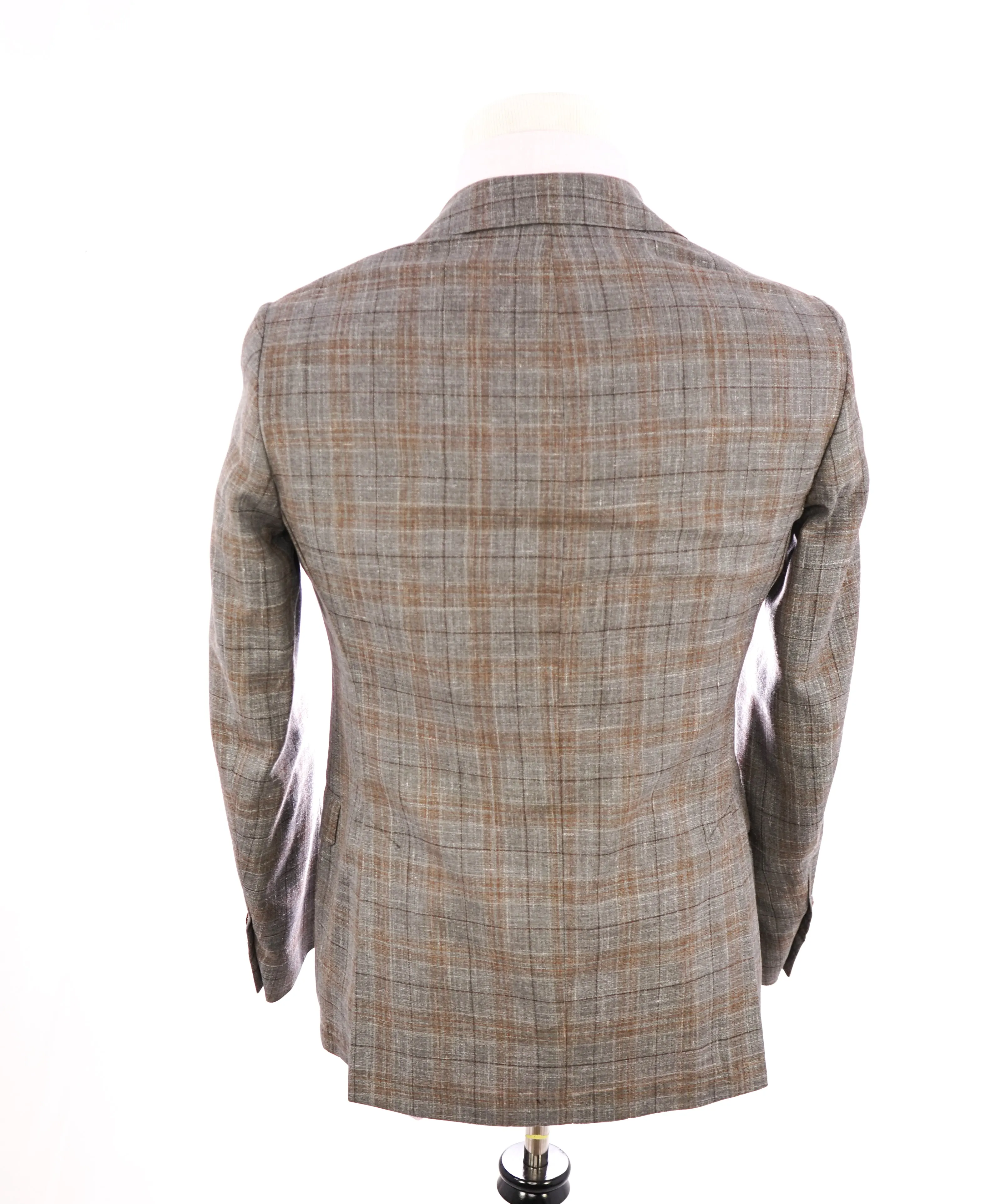 ELEVENTY -  "PREMIUM" Camel & Gray Check WOOL/SILK/LINEN Suit - 38R