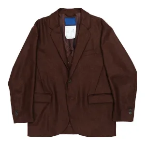 English Wool 3 Button Blazer in Brown