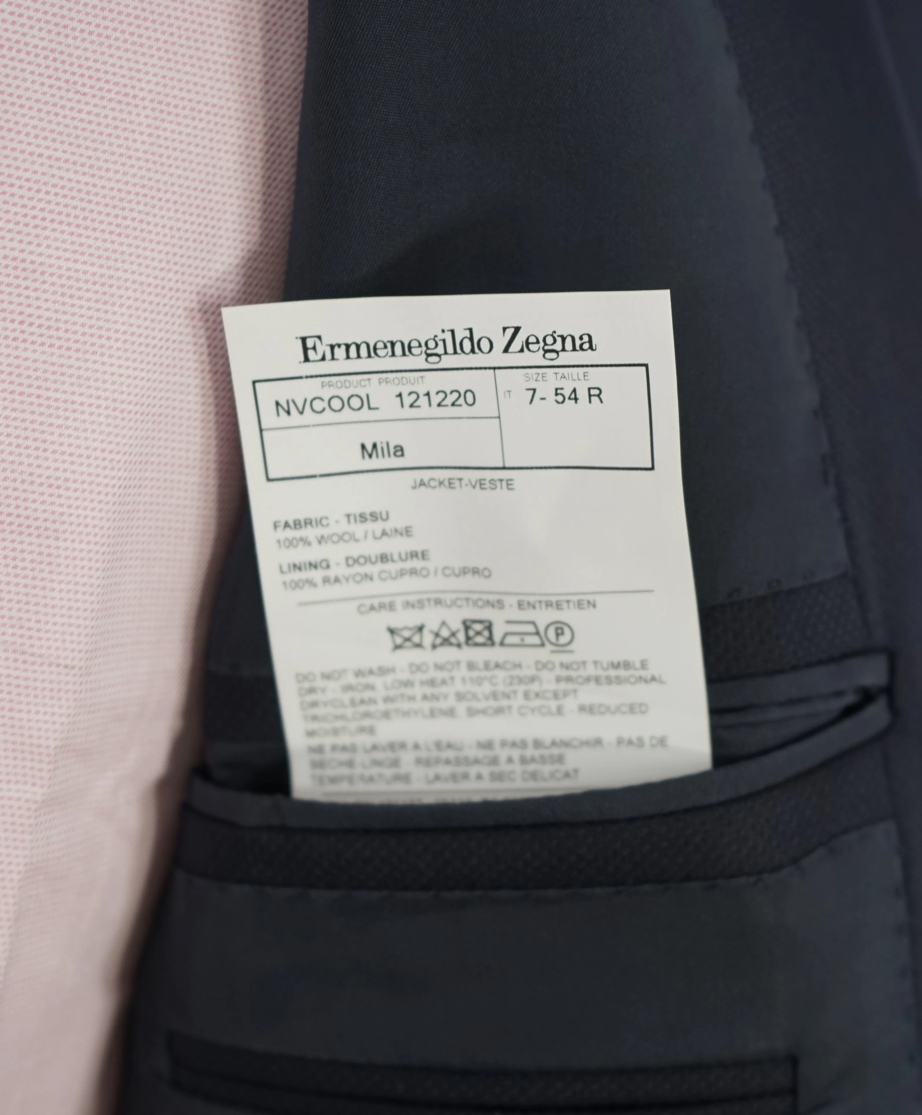 ERMENEGILDO ZEGNA - "Cool Effect" Blue Oxford Royal Weave Blazer - 44R