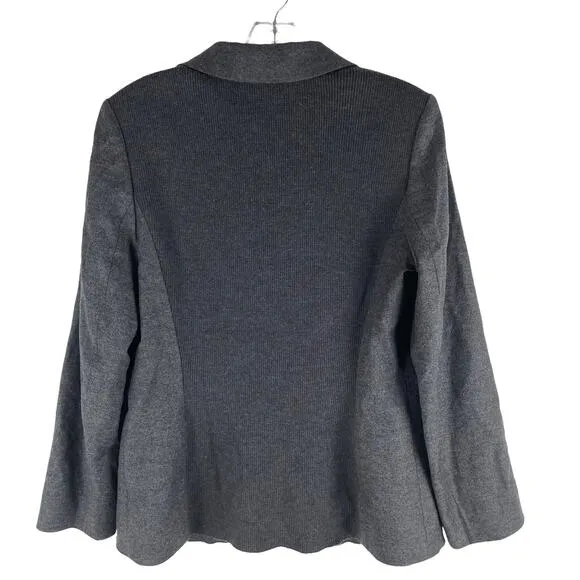 Escada Virgin Wool Cashmere Blazer Jacket Dark Gray Size 40