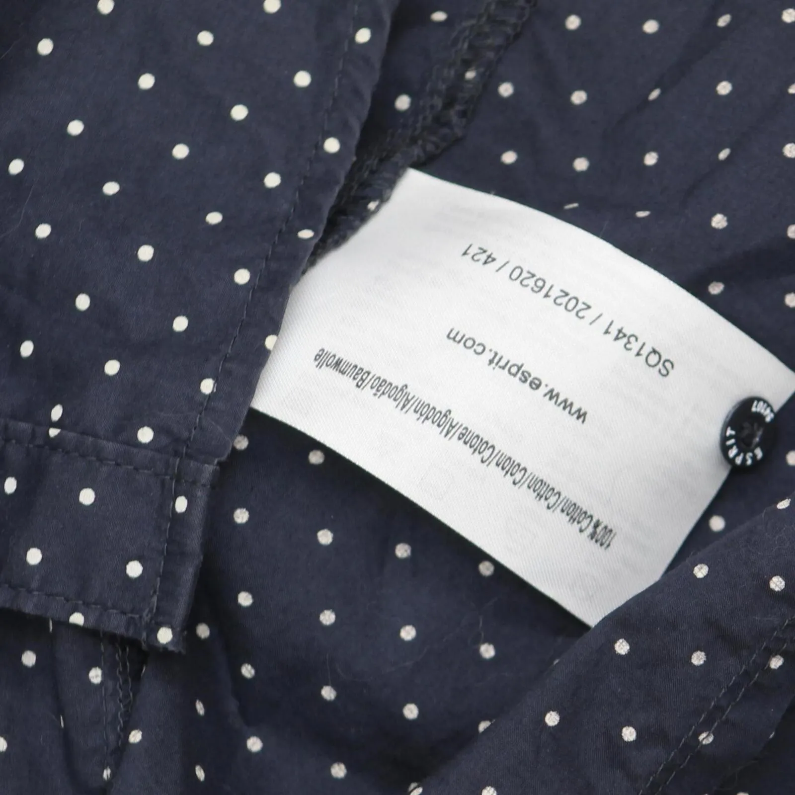 Esprit Womens Button Up Peplum Blouse Shirt Top 1667b8cf66e4c1 Blue / White 10