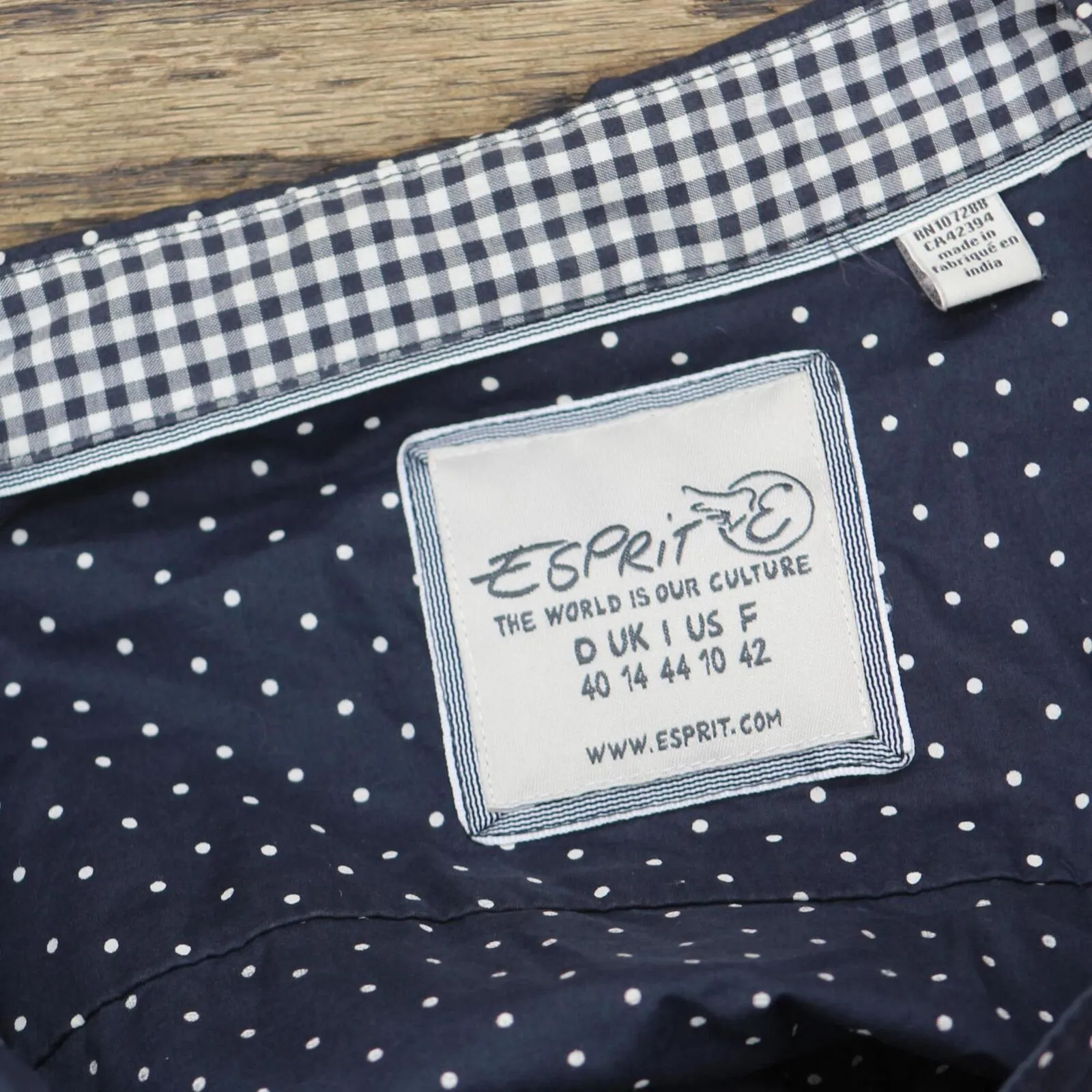 Esprit Womens Button Up Peplum Blouse Shirt Top 1667b8cf66e4c1 Blue / White 10