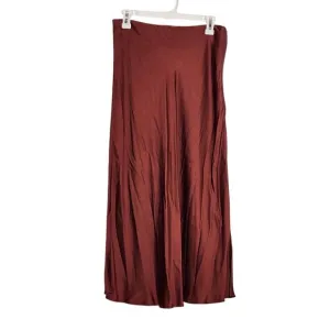 ESQUALO Women's Rust Brown Sateen Skirt, Size 8