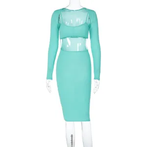 European And American-Style Women's Clothing2023Summer New Suspender Chest Wrap Stitching Midi Dress Vacation Casual Fashion Dress Wholesale