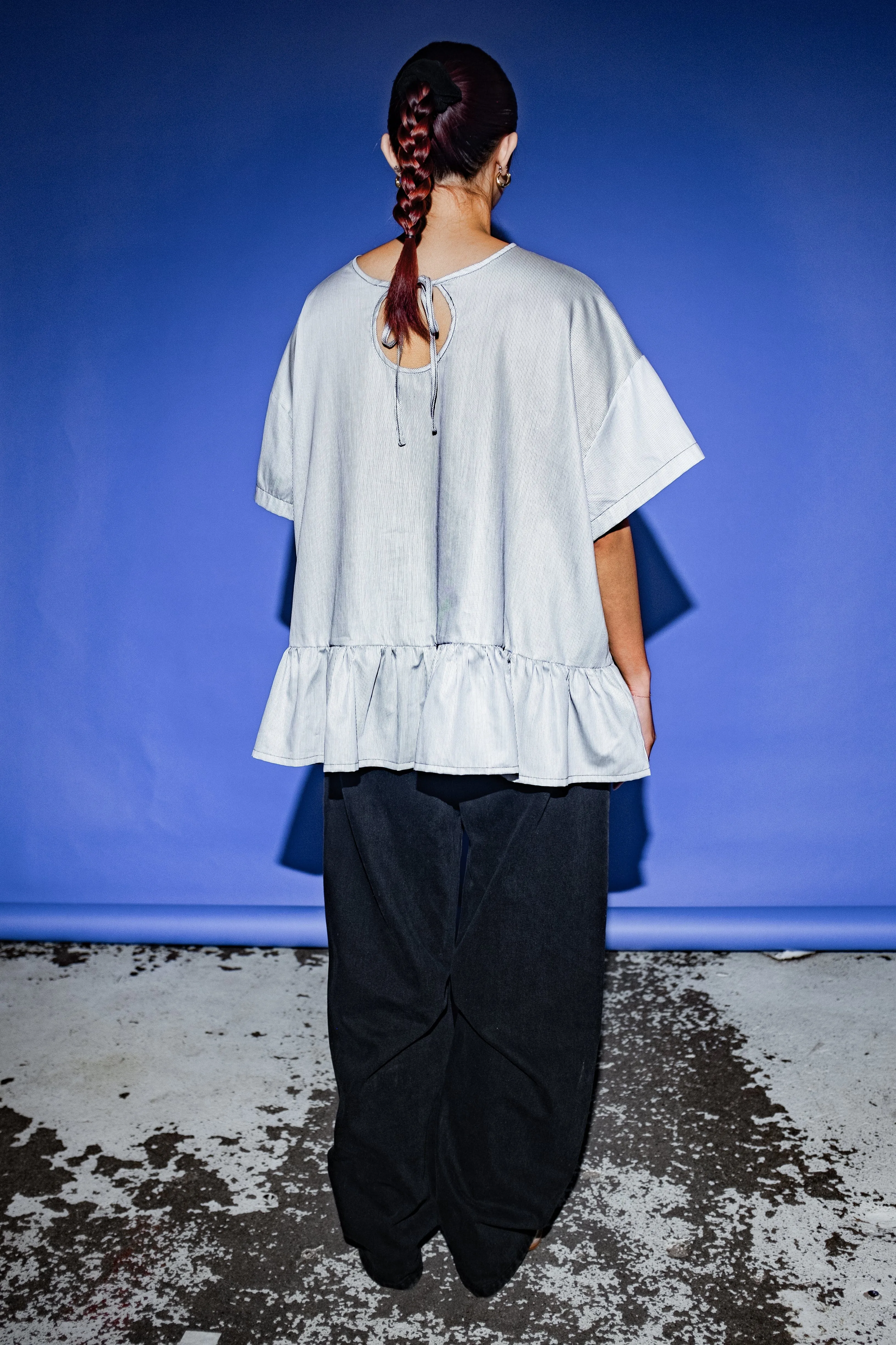 Evan Blouse in Blue   White Stripe