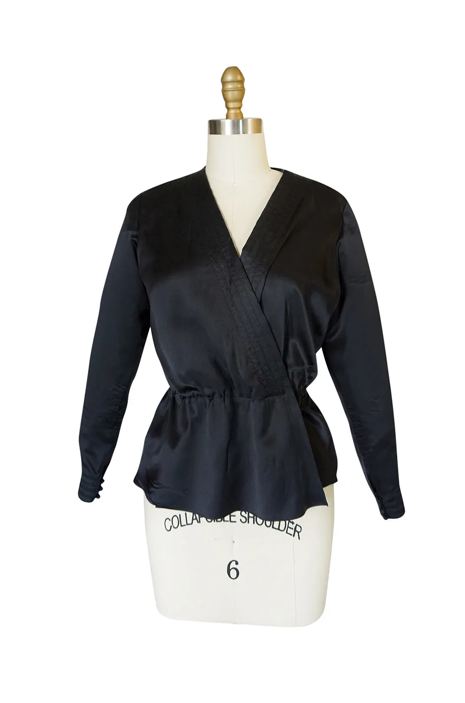 Fall 1978 Christian Dior Haute Couture Black Silk Wrap Top
