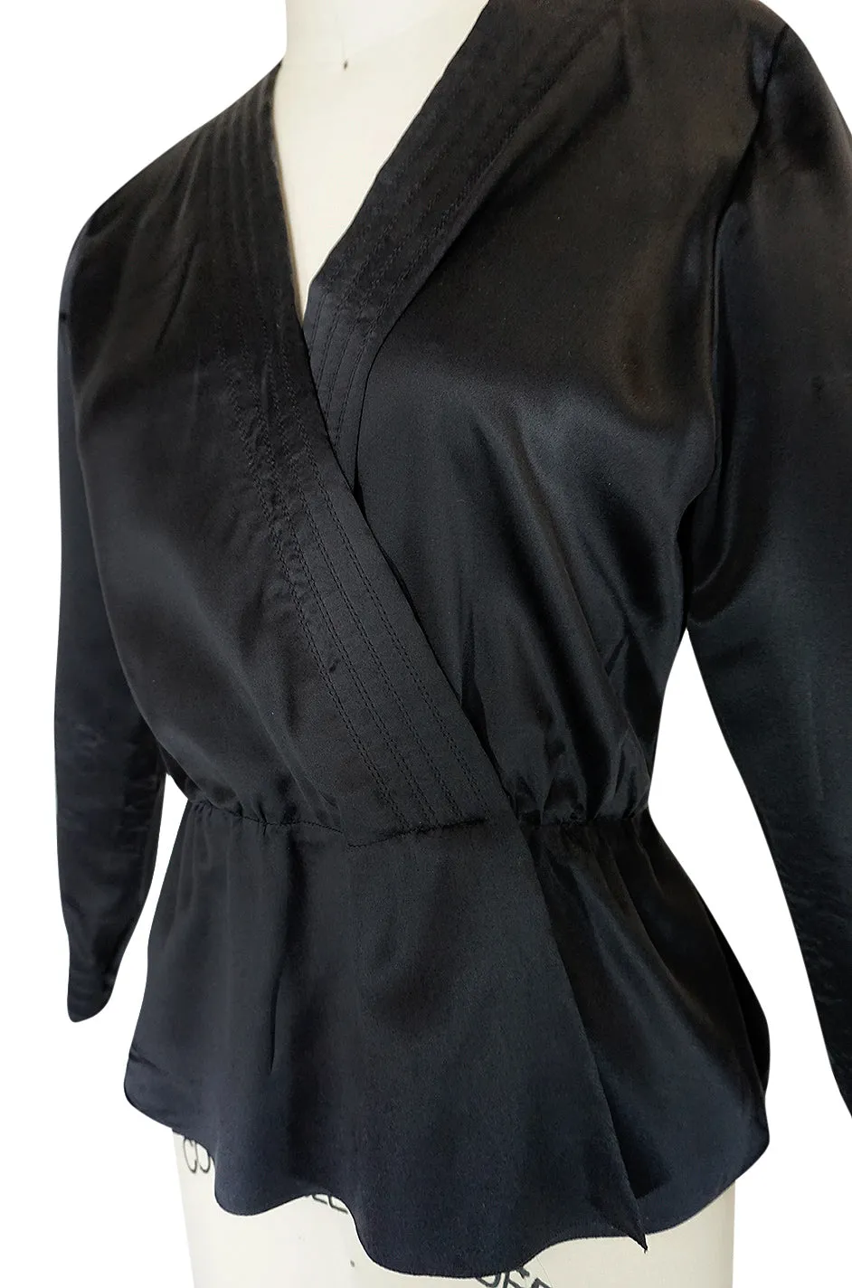Fall 1978 Christian Dior Haute Couture Black Silk Wrap Top