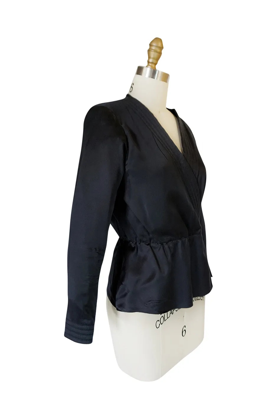 Fall 1978 Christian Dior Haute Couture Black Silk Wrap Top