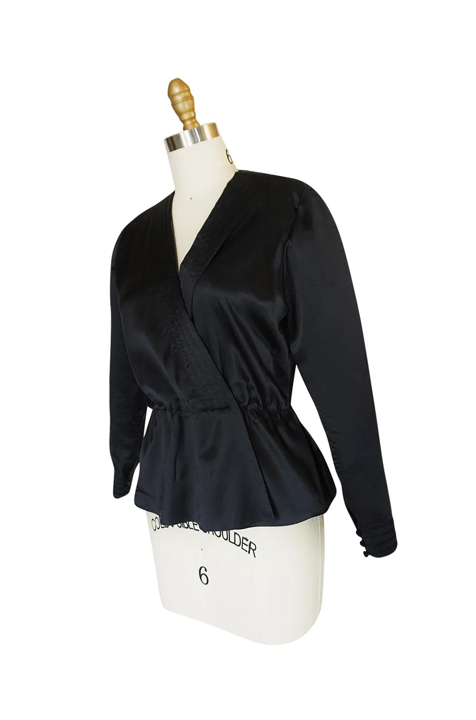 Fall 1978 Christian Dior Haute Couture Black Silk Wrap Top