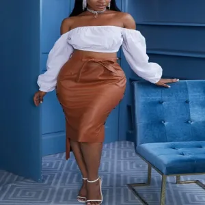 Fallen PU Faux Skirt