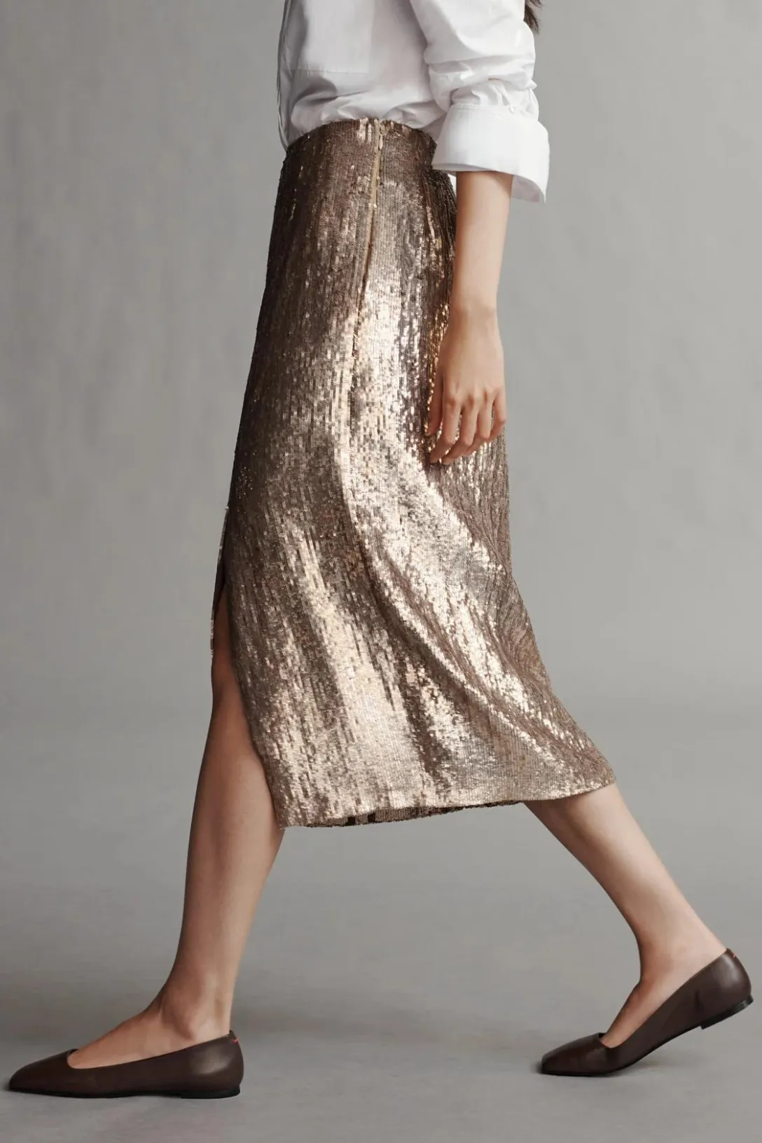 Fishscale Sequin Ladylike Skirt | Honey