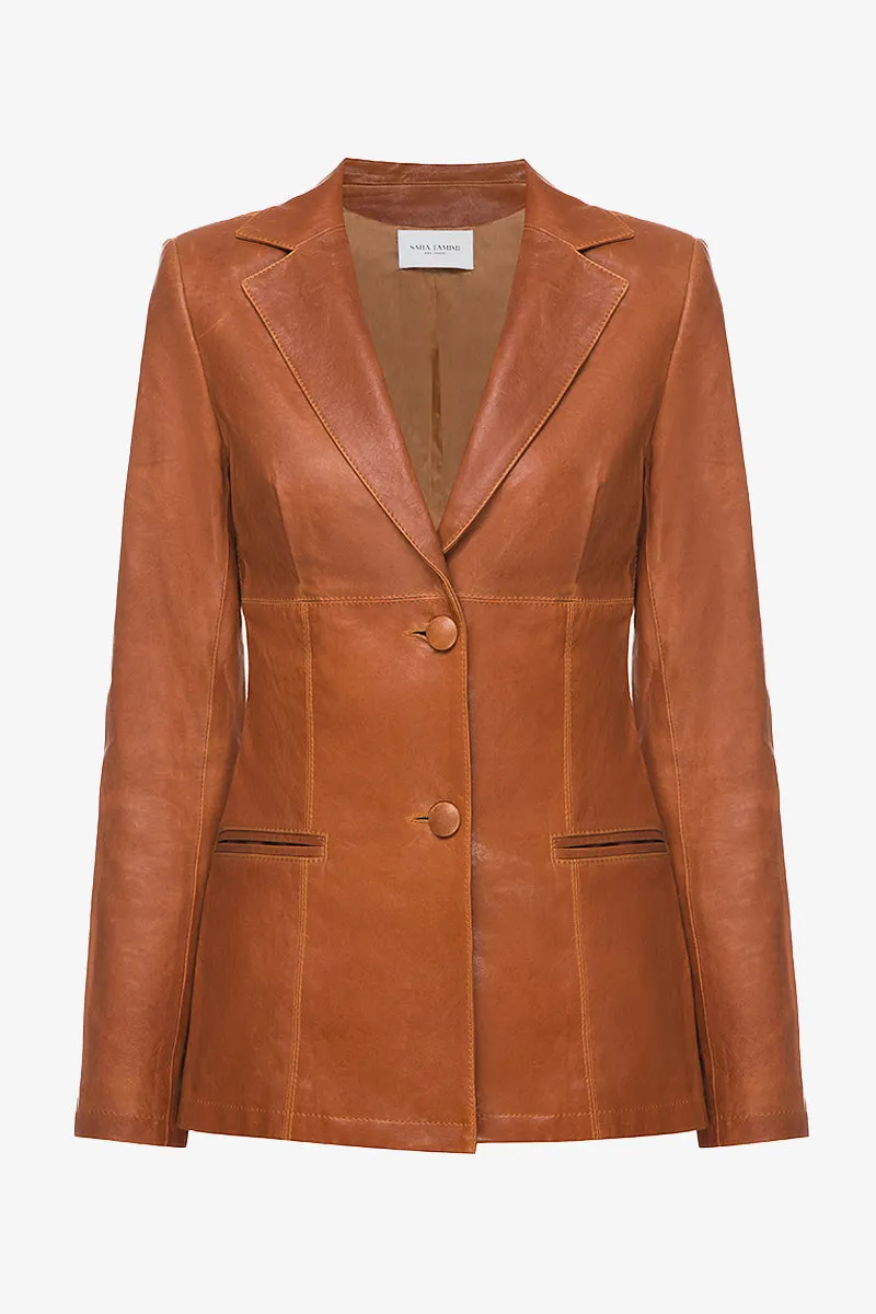 Fitted Patina Leather Jacket