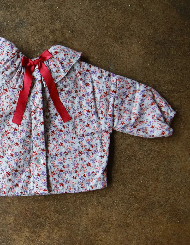 Floral Ruffle Blouse Lilac